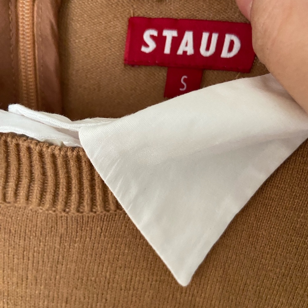 NWT STAUD Fern Dress - tan/white - small - Picture 5 of 5